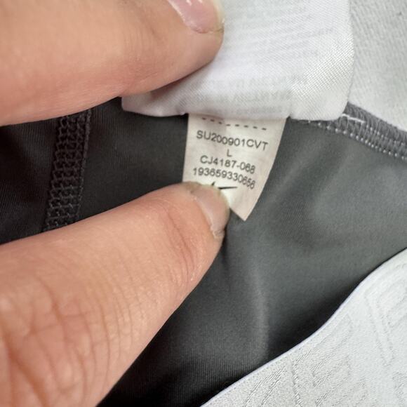 Nike Pro Dri FIT Leggings Womens Large Gray Cropped Training Tight Athletic - Picture 5 of 9